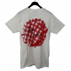 Tommy Hilfiger White T-Shirt with Red Checkered Design